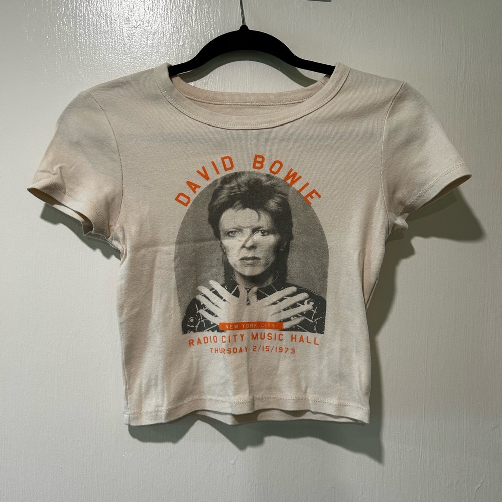 American Eagle Outfitters David Bowie Graphic Tee - Cream